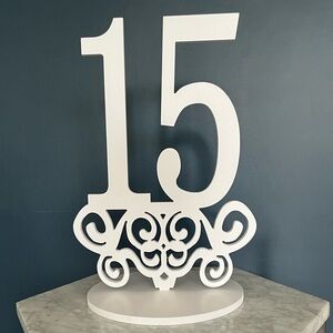 Sweet 15 / Quinceañera Decor - White #15 Decorative Stand. Used